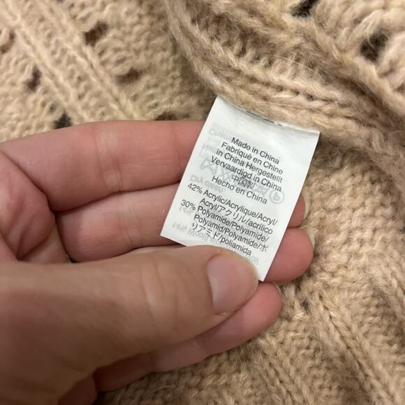 J Crew Point Sur Pointelle Cardigan Sweater Pink Size XXS Small Cable Knit - Picture 11 of 12